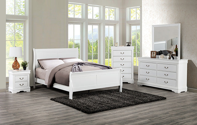 Louis Philippe Bed Black, White, & Cherry - Marjories Furniture (Las Vegas, NV)