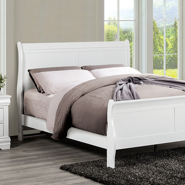 Louis Philippe Bed Black, White, & Cherry - Marjories Furniture (Las Vegas, NV)