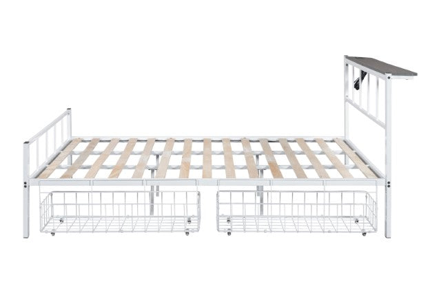 Nicoli Queen Metal Bed With Underbed Storage - Marjories Furniture (Las Vegas, NV)