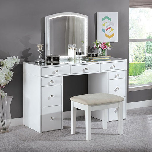 Louise Vanity W/ Stool - Marjories Furniture (Las Vegas, NV)