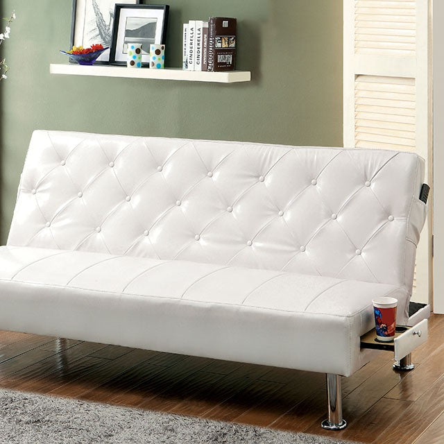 Farel Futon Sofa Red & White - Marjories Furniture (Las Vegas, NV)