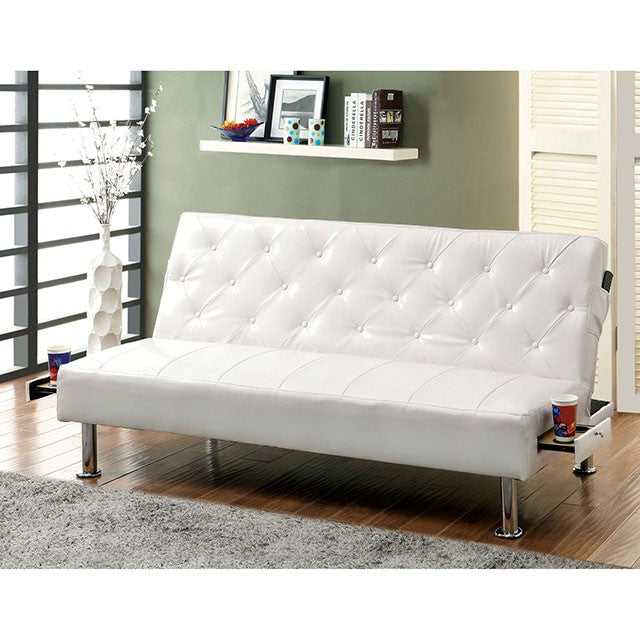 Farel Futon Sofa Red & White - Marjories Furniture (Las Vegas, NV)