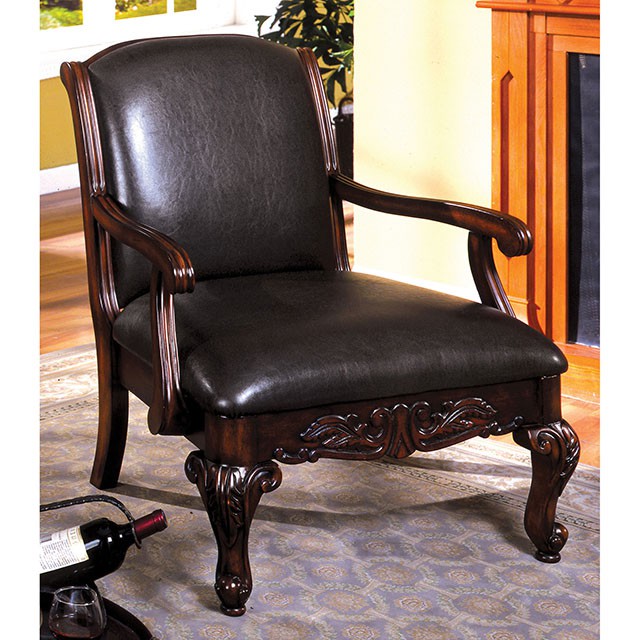 Sheffield Antique Dark Cherry Accent Chair - Marjories Furniture (Las Vegas, NV)