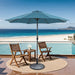 Soli 9' Outdoor Umbrella w/ Auto Tilt + 21" Round Base - Marjories Furniture (Las Vegas, NV)