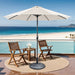 Soli 9' Outdoor Umbrella w/ Auto Tilt + 21" Round Base - Marjories Furniture (Las Vegas, NV)