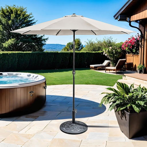 Mora 11' Outdoor Umbrella + 21" Round Base - Marjories Furniture (Las Vegas, NV)