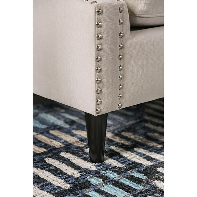 Tegan Beige/Light Blue Love Seat - Marjories Furniture (Las Vegas, NV)
