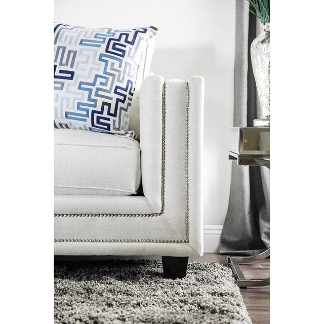 Ilse Off-White/Blue Love Seat - Marjories Furniture (Las Vegas, NV)