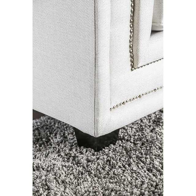 Ilse Off-White/Blue Love Seat - Marjories Furniture (Las Vegas, NV)