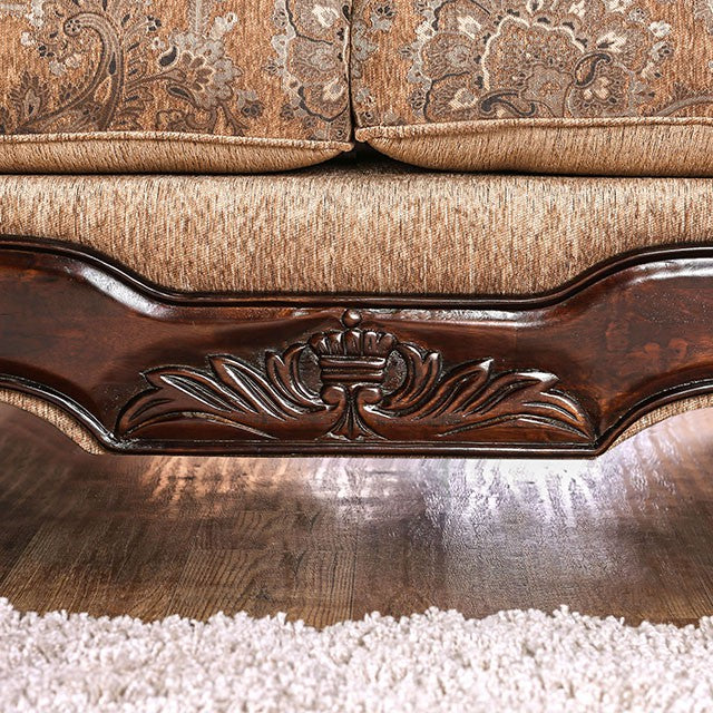 NICANOR Tan/Gold Sofa - Marjories Furniture (Las Vegas, NV)