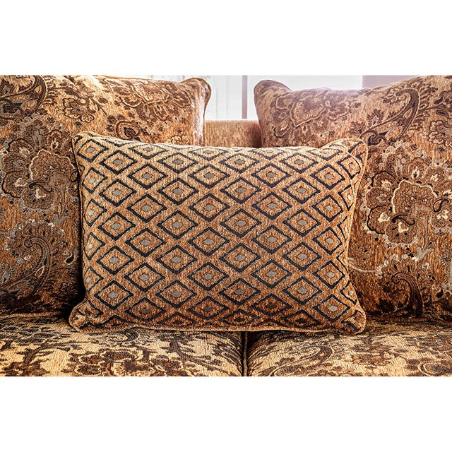 NICANOR Tan/Gold Sofa - Marjories Furniture (Las Vegas, NV)