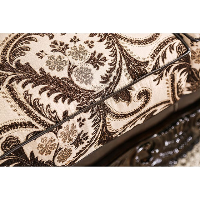 Quirino Light Brown/Dark Brown Love Seat - Marjories Furniture (Las Vegas, NV)